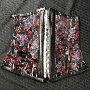 Handmade Waist clincher- oriental fan and ribbon.